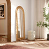 Tanya Natural Rattan 70" Floor Mirror Model: TOV-C54314