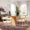Caren Natural Rattan and Glass 95" Oval Dining Table Model: TOV-D21025