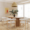 Brandy Natural Ash Wood 95" Oval Dining Table Model: TOV-D54218
