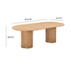 Brandy Natural Ash Wood 95" Oval Dining Table Model: TOV-D54218