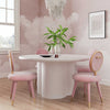 Elika White Faux Plaster Round Dining Table Model: TOV-D54232