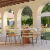 Cynthia Travertine Concrete Indoor / Outdoor 54" Round Dining Table Model: TOV-D54319