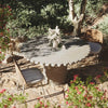 Blossom Washed Travertine Finish Indoor / Outdoor 54" Round Dining Table Model: TOV-D54349