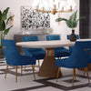 Beatrix Pleated Navy Velvet Side Chair Model: TOV-D6395