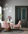 Beatrix Pleated Blush Velvet Side Chair Model: TOV-D6396