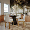 Tiara Cream Velvet Oak Dining Chair Model: TOV-D69037
