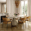 Tatum Tan Performance Vegan Leather Dining Chair Model: TOV-D69052