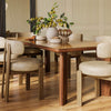 Oani Walnut and Glass 83" Rectangular Dining Table Model: TOV-D69236
