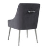 Beatrix Grey Velvet Side Chair - Silver Legs Model: TOV-D7235