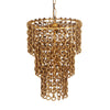 Nirsa Brass Chain Link 3-Tier Chandelier Model: TOV-G18452