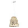 Helen Large White Cotton Tasseled Pendant Lamp Model: TOV-G18455