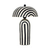 Maiori Black Striped Papier Mache Table Lamp Model: TOV-G18570