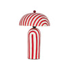 Maiori Red Striped Papier Mache Table Lamp Model: TOV-G18571