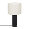 Grava Cream Boucle & Black Hand-Carved Wood Table Lamp Model: TOV-G18637