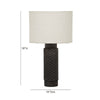 Grava Cream Boucle & Black Hand-Carved Wood Table Lamp Model: TOV-G18637