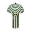 Maiori Dark Green Striped Papier Mache Table Lamp Model: TOV-G18685