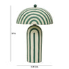 Maiori Dark Green Striped Papier Mache Table Lamp Model: TOV-G18685
