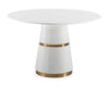 Rosa White Lacquer 47" Round Dining Table Model: TOV-GT5505