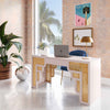 Suzie Cream & Rattan Executive Desk Model: TOV-H44180