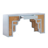 Suzie Pastel Blue & Rattan Executive Desk Model: TOV-H44182