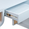 Suzie Pastel Blue & Rattan Executive Desk Model: TOV-H44182