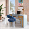 Suzie Pastel Blue & Rattan Executive Desk Model: TOV-H44182