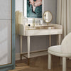 Penelope Cream Vegan Leather Wrapped Vanity Desk Model: TOV-H54270
