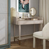 Penelope Taupe Vegan Leather Wrapped Vanity Desk Model: TOV-H54271