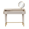 Penelope Taupe Vegan Leather Wrapped Vanity Desk Model: TOV-H54271