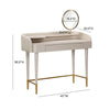 Penelope Taupe Vegan Leather Wrapped Vanity Desk Model: TOV-H54271