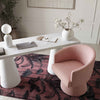 Kristen Pink Upcycled Chenille Rolling Desk Chair Model: TOV-H68927