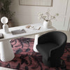 Kristen Black Upcycled Chenille Rolling Desk Chair Model: TOV-H69158