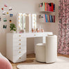 Alyssa Cream Chenille Rolling Desk Chair Model: TOV-H69259