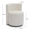 Alyssa Cream Chenille Rolling Desk Chair Model: TOV-H69259