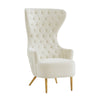 Jezebel Cream Velvet Wingback Chair by Inspire Me! Home DÃ©cor Model: TOV-IHS68205