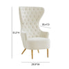 Jezebel Cream Velvet Wingback Chair by Inspire Me! Home DÃ©cor Model: TOV-IHS68205
