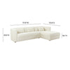 Callie Cream Velvet Sectional - RAF Model: TOV-L44156-L44158