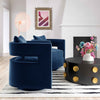 Kennedy Navy Textured Velvet Swivel Chair Model: TOV-L6124