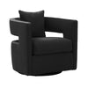 Kennedy Black Textured Velvet Swivel Chair Model: TOV-L6145