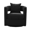 Kennedy Black Textured Velvet Swivel Chair Model: TOV-L6145