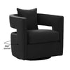 Kennedy Black Textured Velvet Swivel Chair Model: TOV-L6145