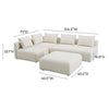 Hangover Cream Boucle 4-Piece Modular Chaise Sectional Model: TOV-L68787-SEC1