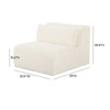 Tarra Fluffy Oversized Cream Corduroy Modular Armless Chair Model: TOV-L68880