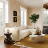 Tarra Fluffy Oversized Cream Corduroy Modular LAF Corner Chair Model: TOV-L68882