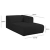 Tarra Fluffy Oversized Black Corduroy Modular RAF Chaise Model: TOV-L69006