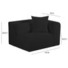 Tarra Fluffy Oversized Black Corduroy Modular RAF Corner Chair Model: TOV-L69009