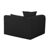Tarra Fluffy Oversized Black Corduroy Modular LAF Corner Chair Model: TOV-L69010