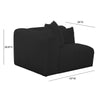 Tarra Fluffy Oversized Black Corduroy Modular LAF Corner Chair Model: TOV-L69010