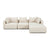 Hangover Cream Heavy Textured Fabric 4-Piece Modular Sectional Model: TOV-L69242-SEC