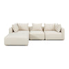 Hangover Cream Heavy Textured Fabric 4-Piece Modular Sectional Model: TOV-L69242-SEC